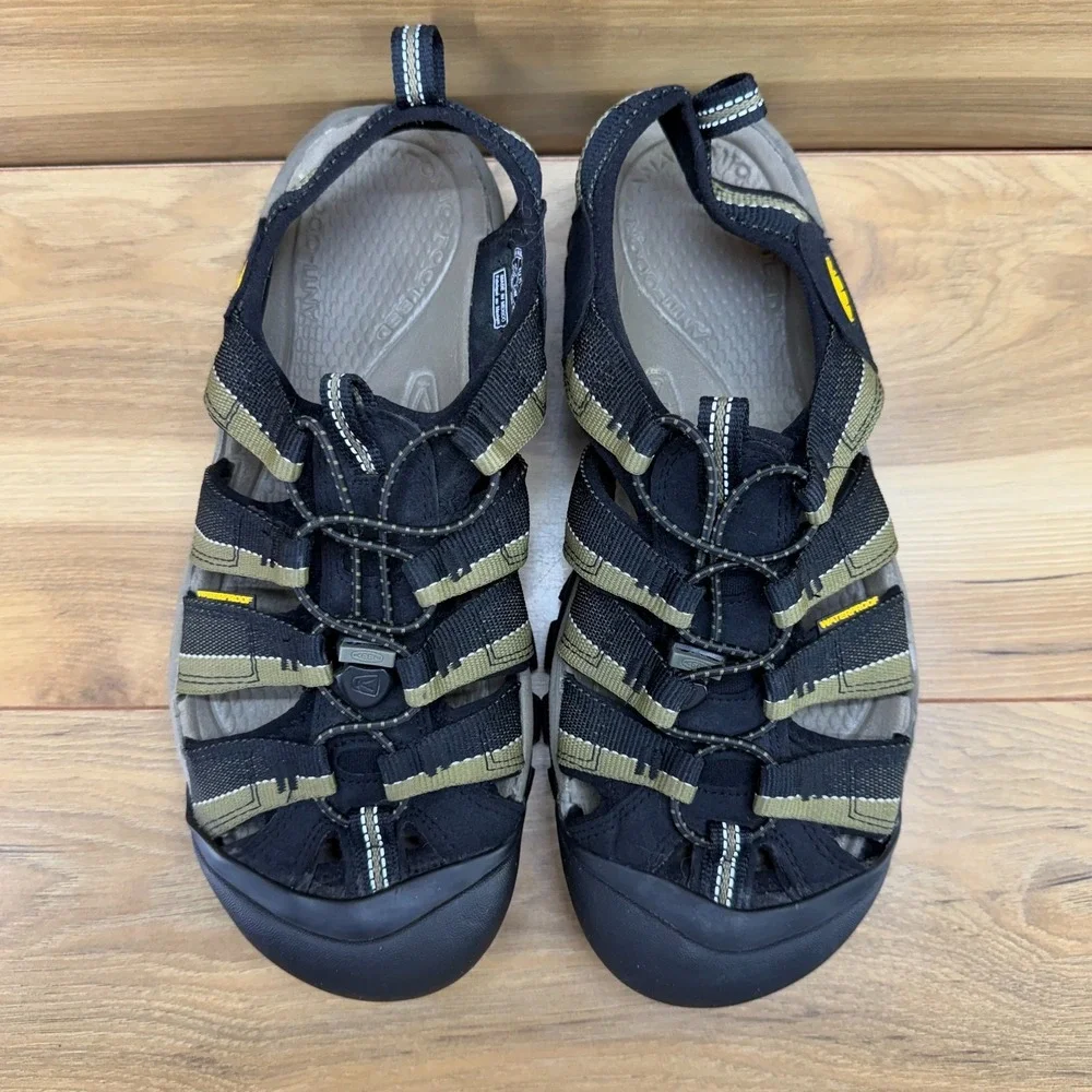 Keen Newport H2 Sandals Mens 10.5 Black Green Waterproof Trail Outdoor Sport